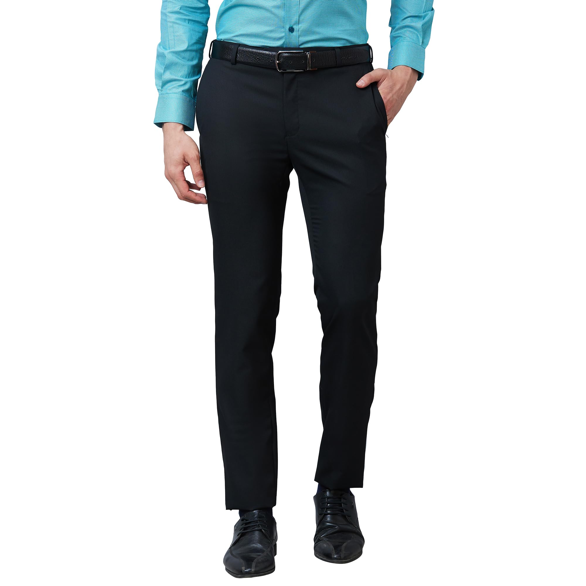 raymond Men Slim Fit Structure Pattern Poly Viscose Blend Pleatless Formal Trouser-picture-10