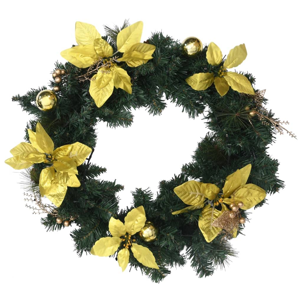Ghirlanda natalizia con luci a LED, verde, 60 cm, in PVC, funzionamento a batteria, con 20 LED, per interni ed esterni, elegante decorazione natalizia, luce d'atmosfera, illuminazione per