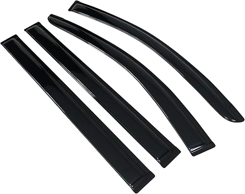 IKON MOTORSPORTS - Viseras de ventana compatibles con Chrysler Town Country 2008-2018 Dodge Grand Caravan 2008-2018, humo oscuro, acrílico, viento,