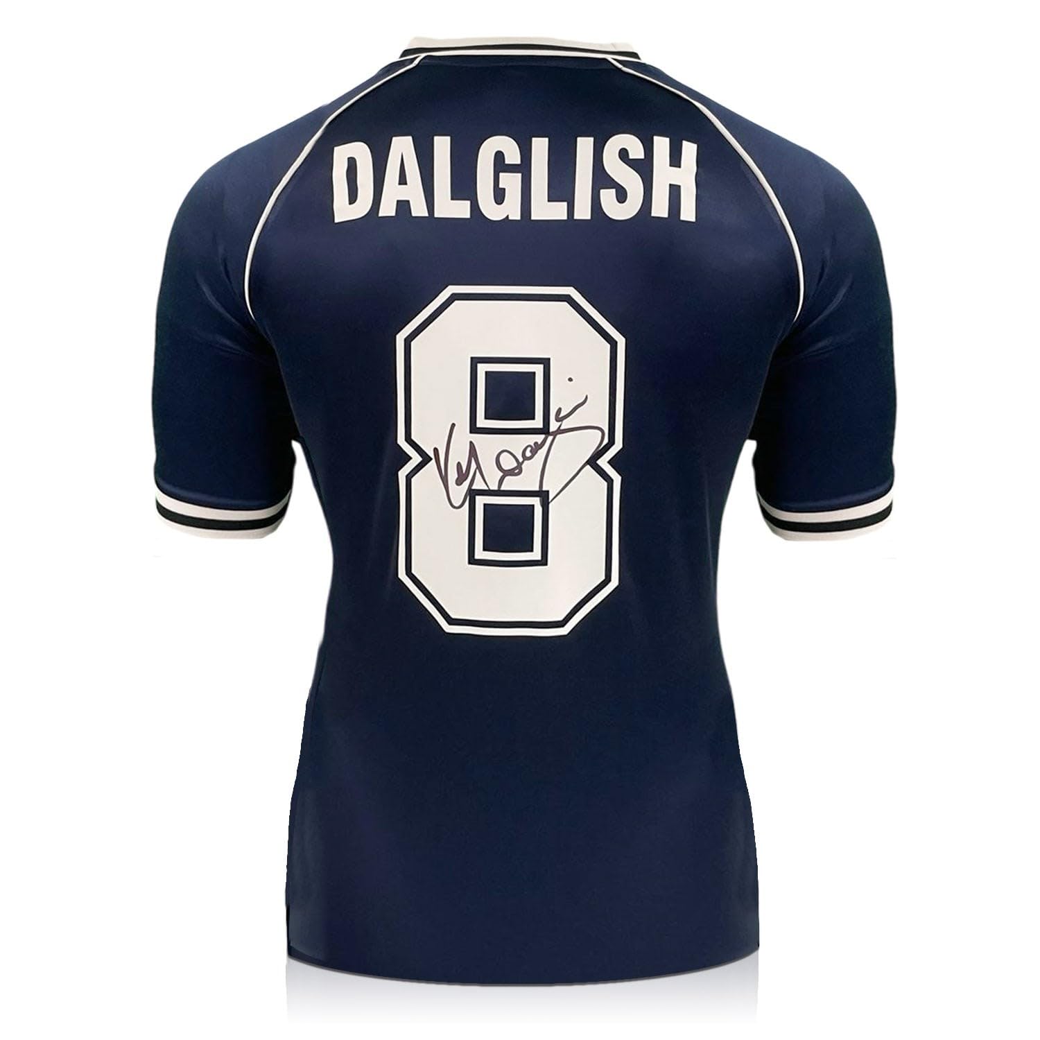 Exclusive Memorabilia Unisex Blue Sir Kenny Dalglish Signed Scotland 1982 Football Shirt
