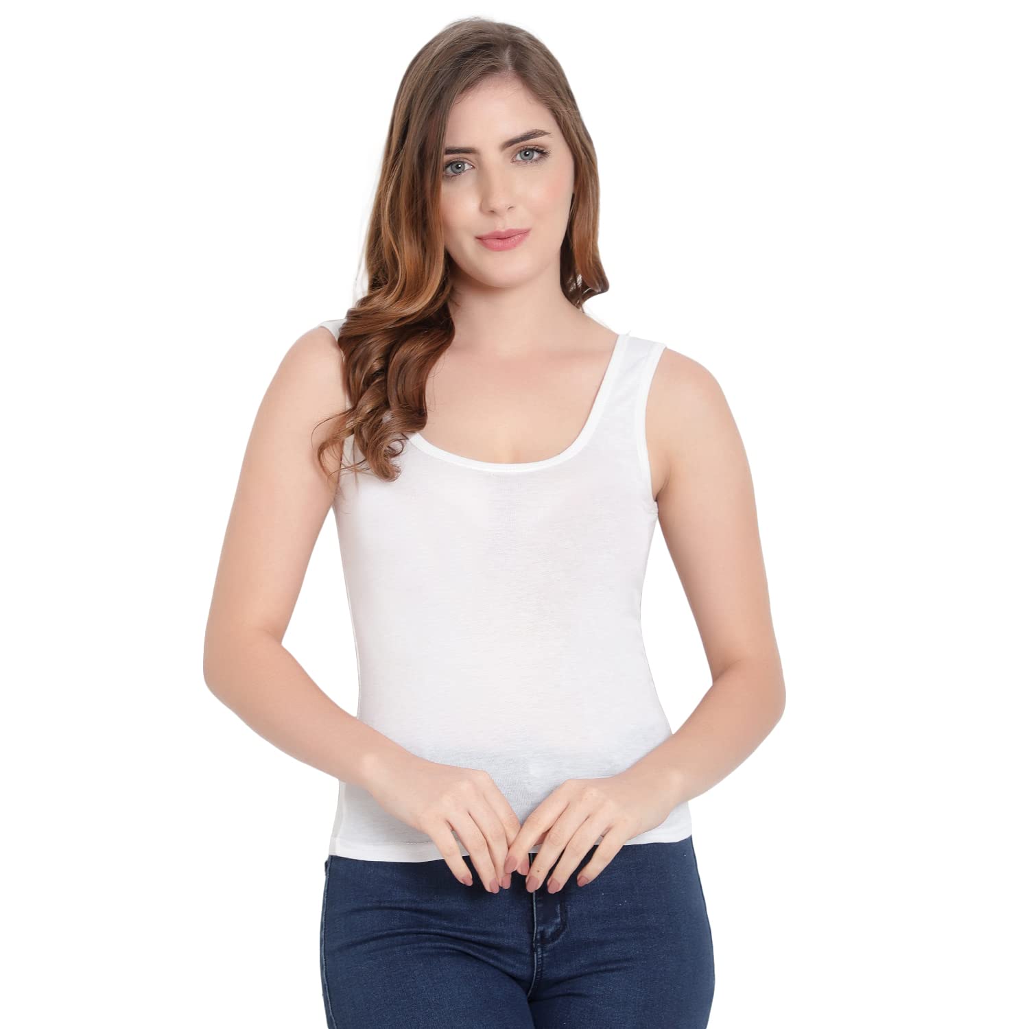 rahl Women's Everyday Cotton Elastic & Stretchable Coverage Sleeveless Camisole - Scoop Neck Tank Top - Seamless & Relaxed-picture-39