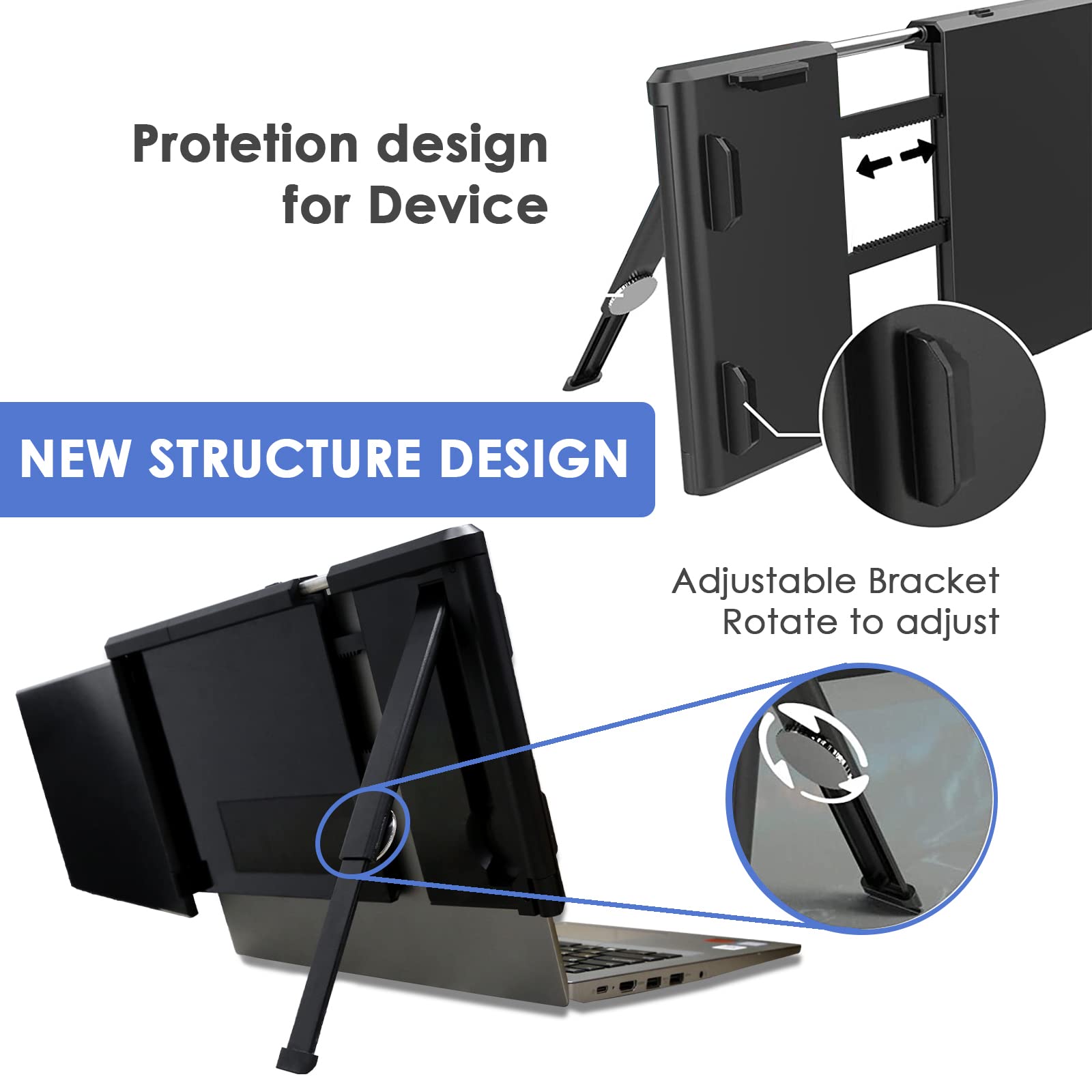 Teamgee Monitor Portátil Para Ordenador Portátil De 12" Pantalla IPS FHD 1080P | Alimentado Por