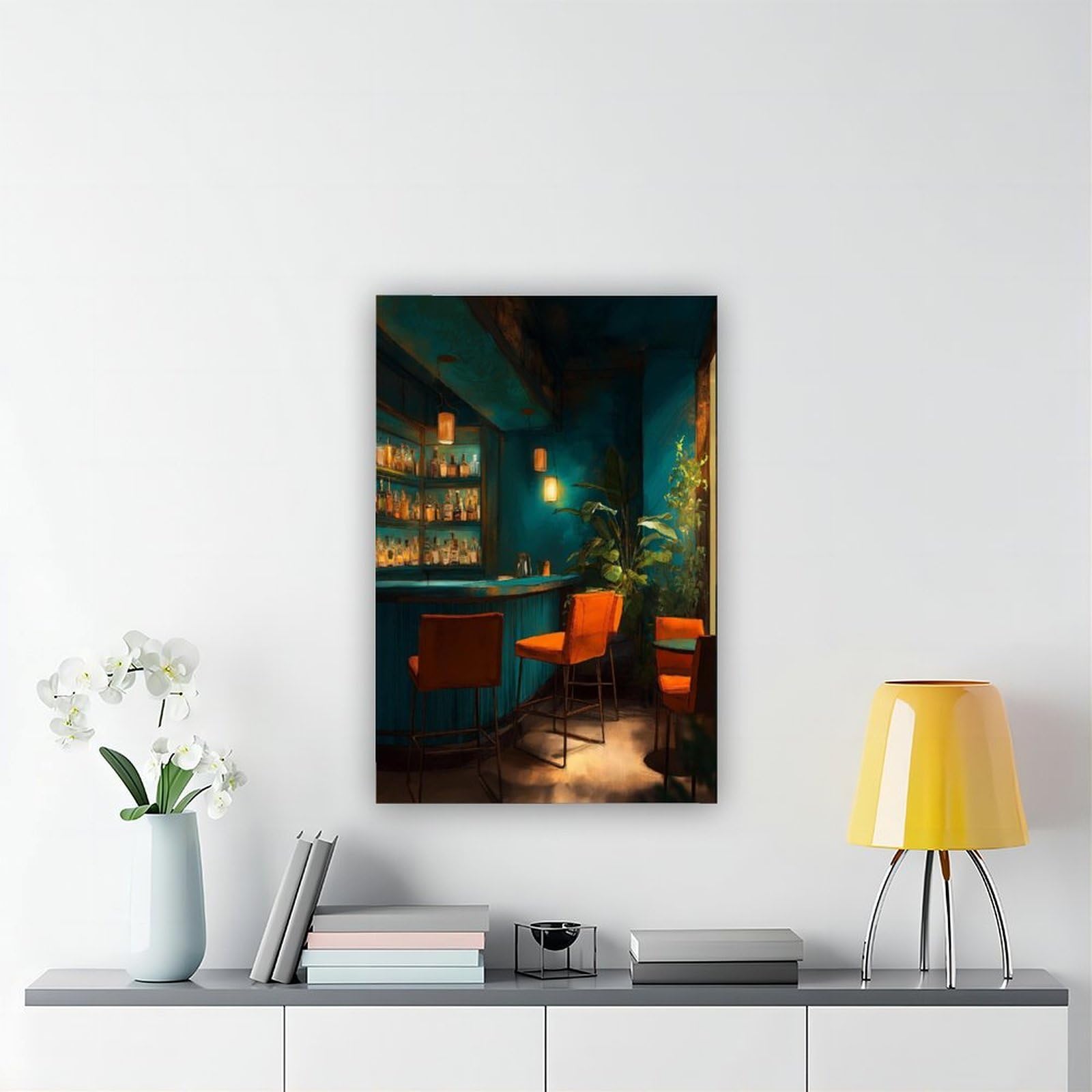 Elegante poster da interni per bar, decorazione moderna su tela, decorazione artistica da parete per soggiorno, camera da letto, decorazione 40,6 cm di lunghezza x 61 cm di larghezza