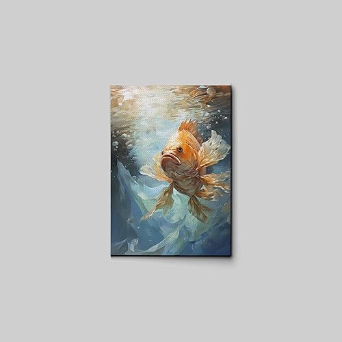 Miniatura 3 de Nautical Print on Canvas for Wall Decor, Ocean Fish Manta Ray Canvas Wall Art, Beach Print for Wall Hang, Turquoise Coastal Pictures Wall Decor,