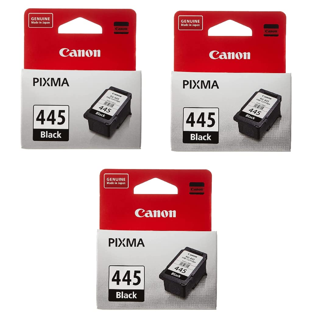 Canon Ink Cartridge - 445, Black (Pack of 3)