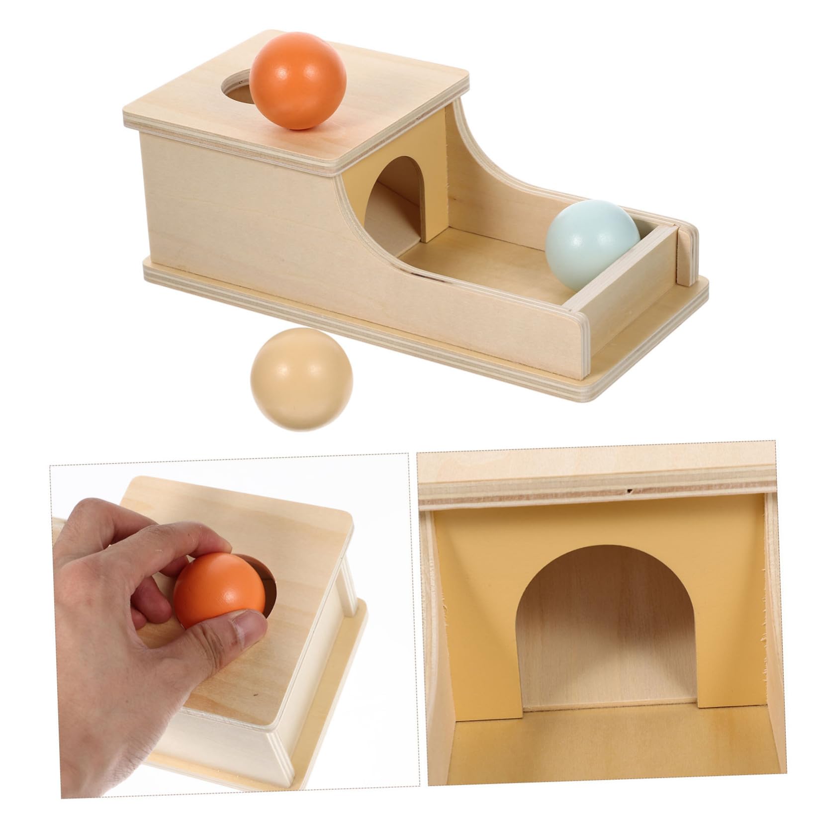 FRCOLOR Juguete de Caja de Monedas de Madera para Niños 1 Pieza | Aprendizaje de Permanencia del Objeto, Interacción Padre-hijo, Juguete Educativo para Niños y Niñas