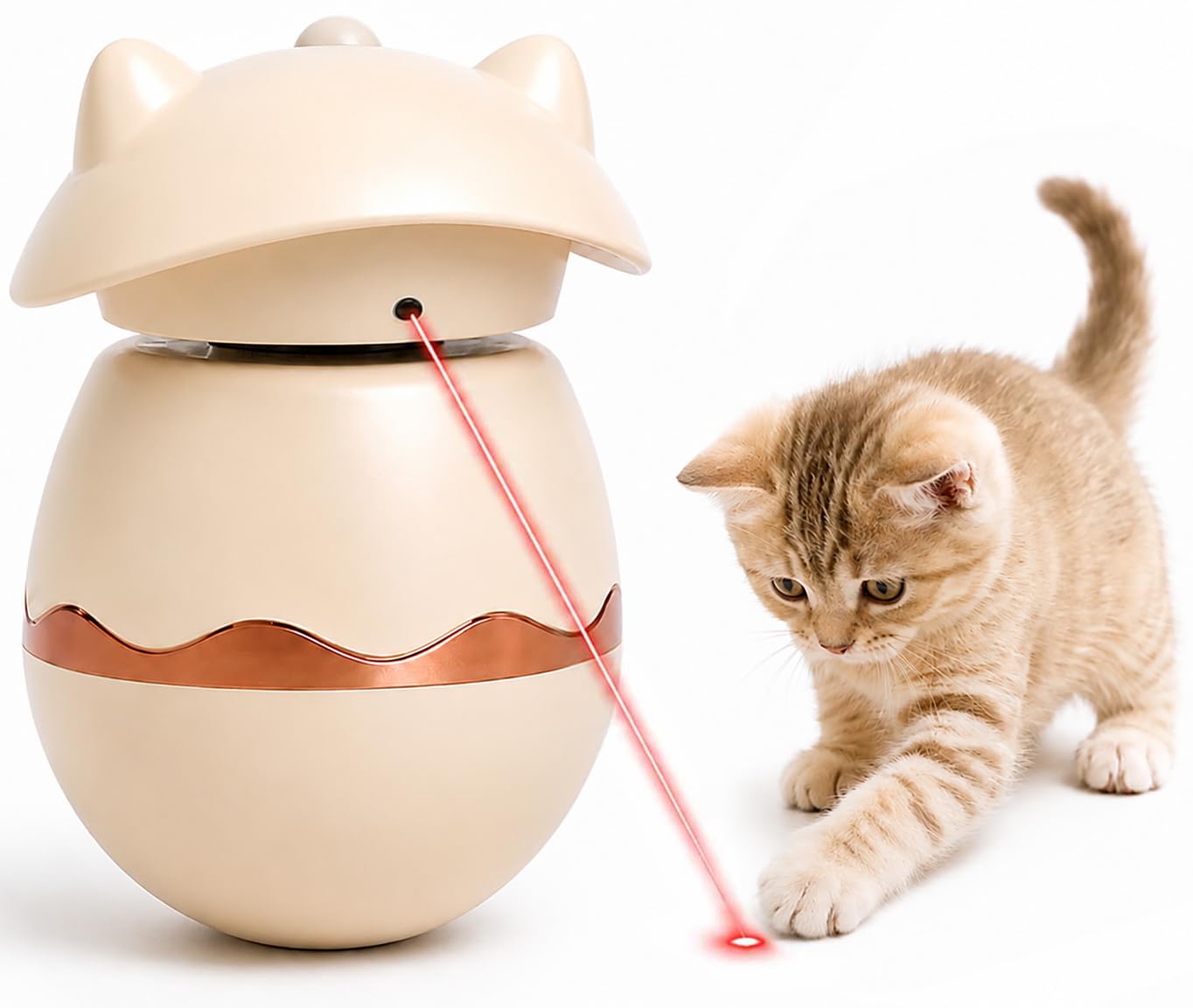 Aieeop Cat Toy, Automatic Cat Toys Interactive for Indoor Cats, Rotating Red Pointer LED, USB Rechargeable, Tumbler Cat Toy, Red Dot Kitten Practice Chaser Toys
