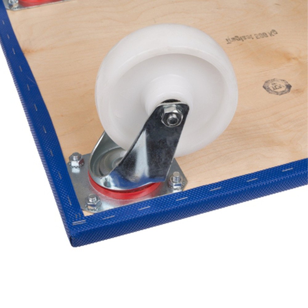 Möbelroller - Plattengröße 350 mm x 600 mm - 500 kg - robuster Antirutschbelag - PRAKTISCH im Umzugskarton - 360° Kunststofflenkrollen 4fach verschraubt - für Umzug und Industrie