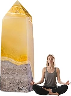 Citrine Stone | Natural Citrine Crystal | Natural Wand Gemstones Faceted Prism Reiki Home Decoration for Witch Craft & Offices