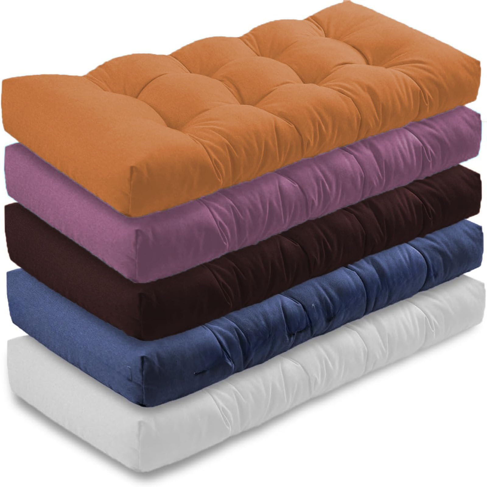 Coussin pour fenêtre rectangulaire bleu 130x40x10cm intérieur extérieur