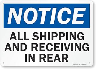 SmartSign - S-4484-AL-14 Notice - All Shipping and Receiving in Rear Sign by | 10