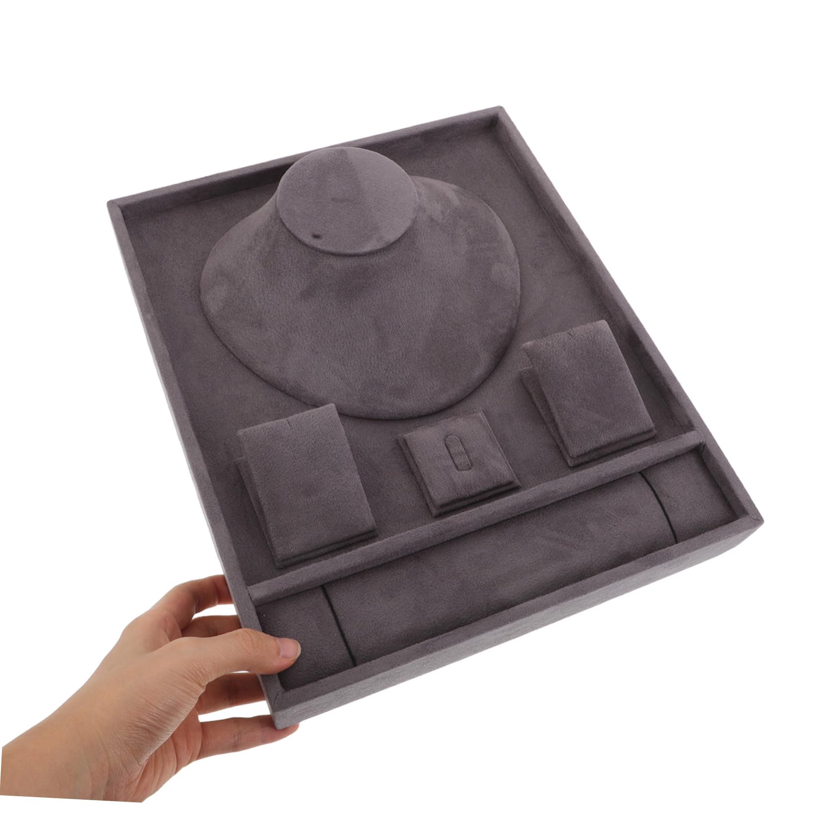 LIFKOME Plateau de Rangement pour Bijoux 30, 2x25x6, 5cm en Velours
