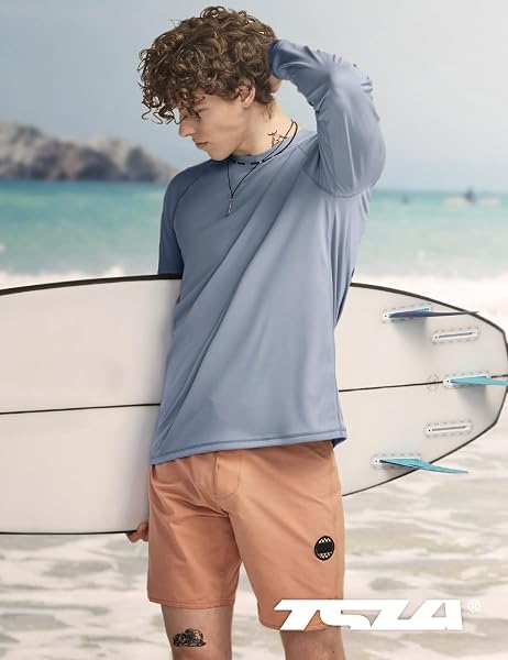 [テスラ] ラッシュガード 長袖 メンズ 水着 [速乾・UVカット] レギュラーフィット スイムウェア スポーツ スイム tシャツ パーカー 大きいサイズ (1サイズ ダウン) - 4