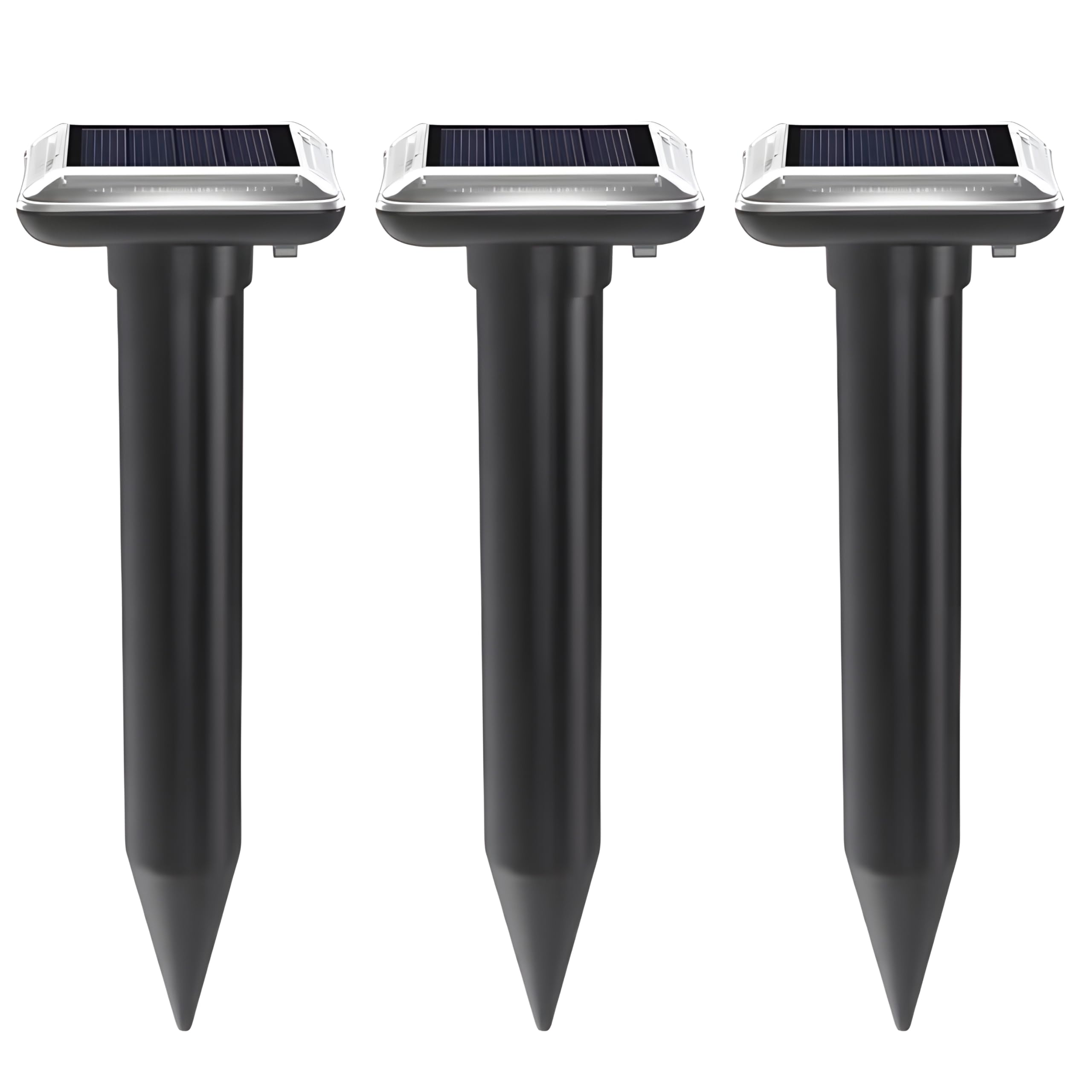 S.I.ENTERPRISES Ultrasonic Solar Power Wave Mouse Snake Repeller Ultrasonic Rodent Repellant (Pack of 3, Black)