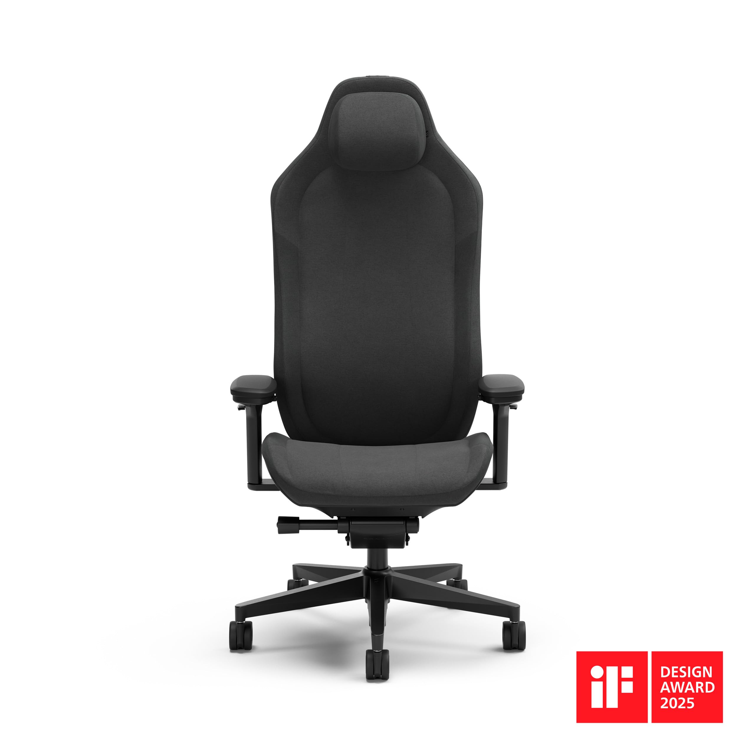 Fractal Design Refine Fabric Dark Gaming Chair - Ergonomic Office Desk Chair Functionality with 4D Adjustable Armrests, High-Back Support, Lumbar Cushion, and Premium Fabric