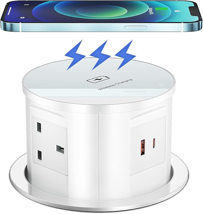 Pop Up Sockets for Kitchen Worktops, Hidden Recessed Desk Power Socket ...