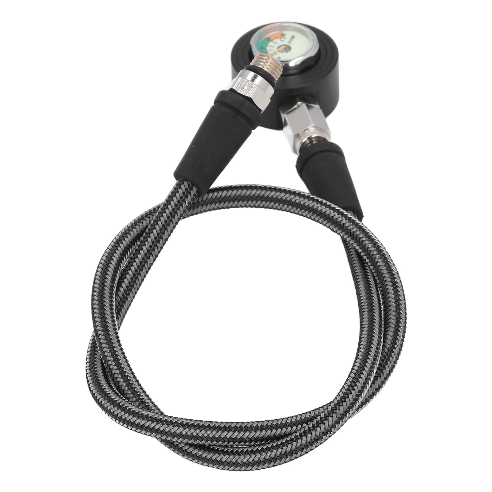 Manometro per Immersioni Subacquee Manometro Sommergibile Luminoso con Tubo Ad Alta Pressione per Attrezzatura Subacquea per Regolatore BCD (65 cm)