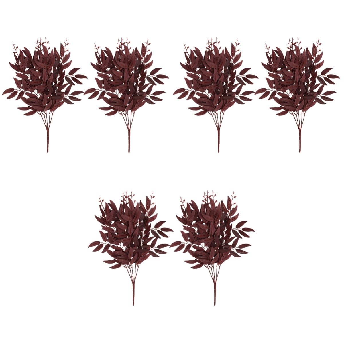 Alipis 6pezzi Decorazioni Foglie Di Salice Artificiale Foglie Decorative Per Feste e Casa Ornamenti Eleganti Per Living Room e Eventi Rosso Scuro