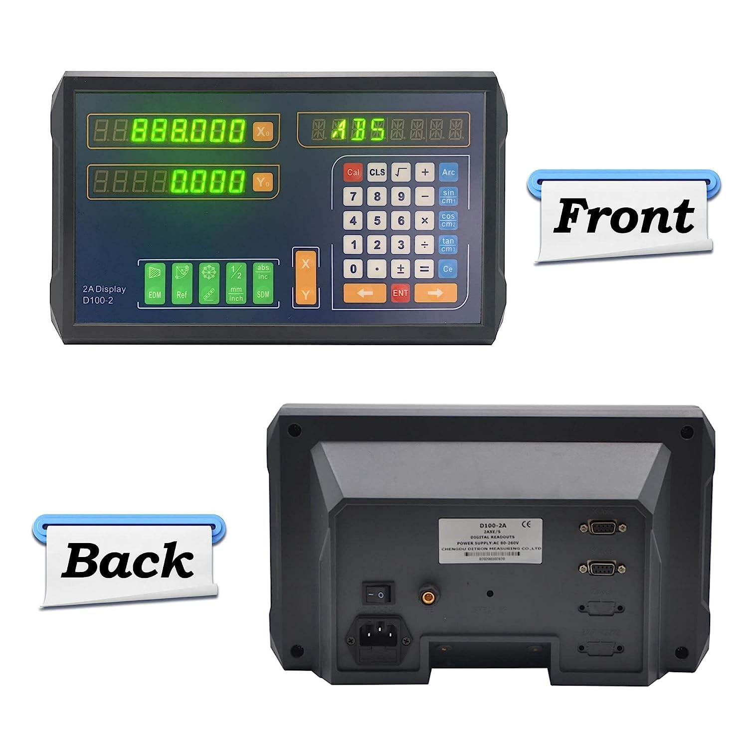 2Axis DRO Ecnomical Digital Readout Display Multi-Function,um Linear Scales 8''x30'' Glass Optical Encoder Sensor OEM for Lathe Milling Bridgeport Knee Mill (220mmx770mm/8''x30'')