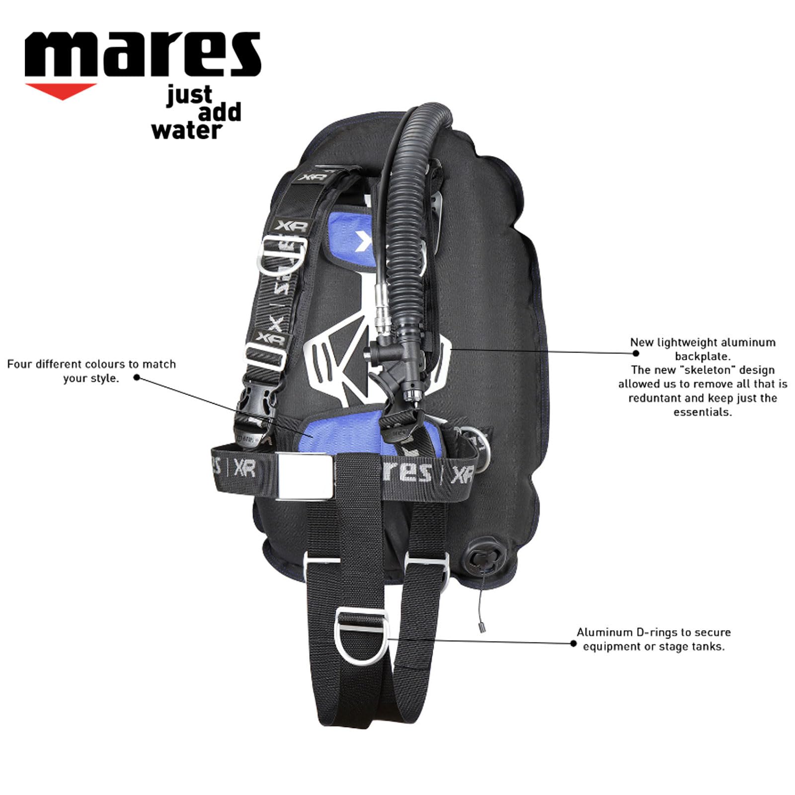 MARINIセット+エクストリーム Mares XR-Rec Trim Single Backmount Set - Ultra Lightweight Fully
