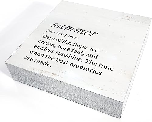 Miniatura 3 de Letrero de madera de definición de verano, decoración del hogar, caja de madera rústica de verano, placa de bloque para decoración de escritorio de