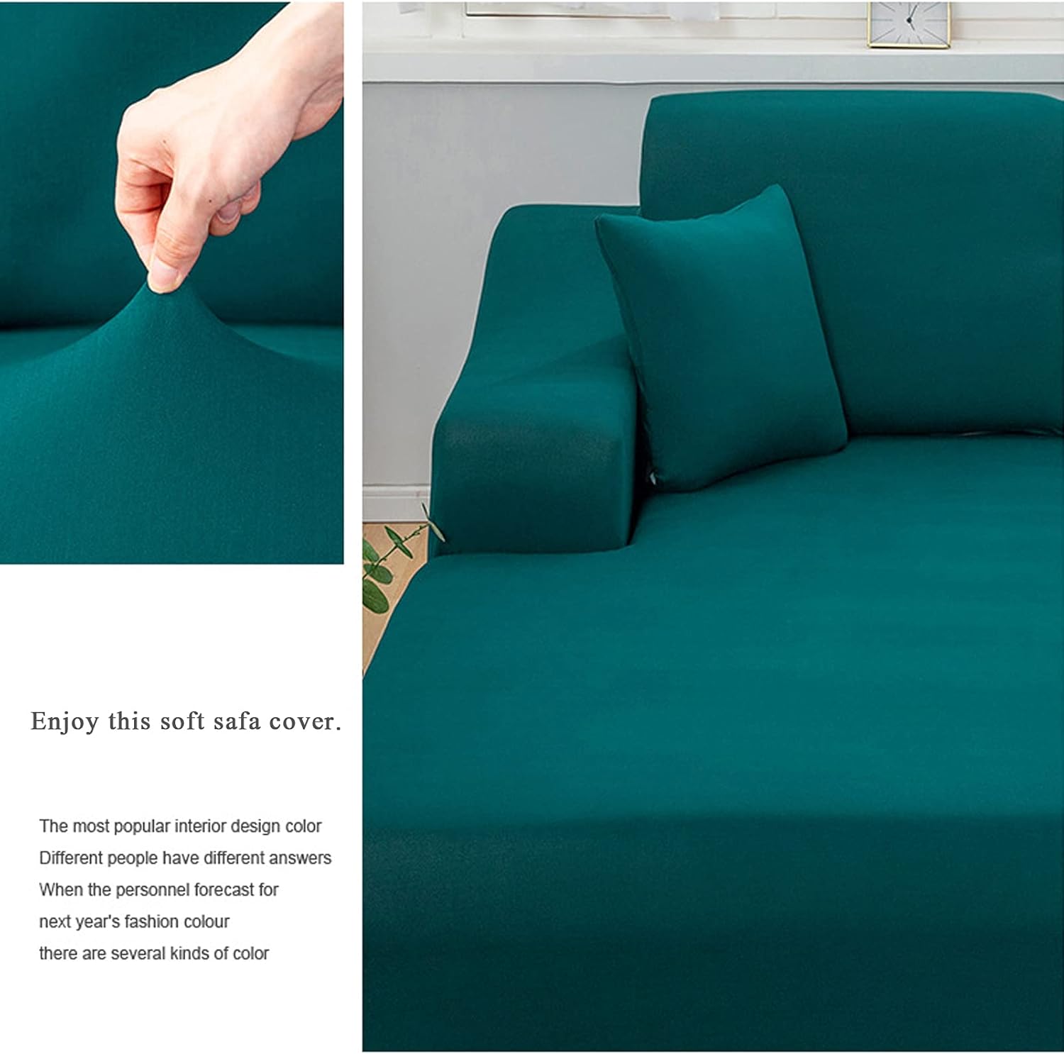 Sectional Sofa Slipcovers Sofa Slipcover Furniture Protector Stretch Sectional Sofa Cover L Shaped Sofa Covers (Blue M+M) (Grey M+XL)