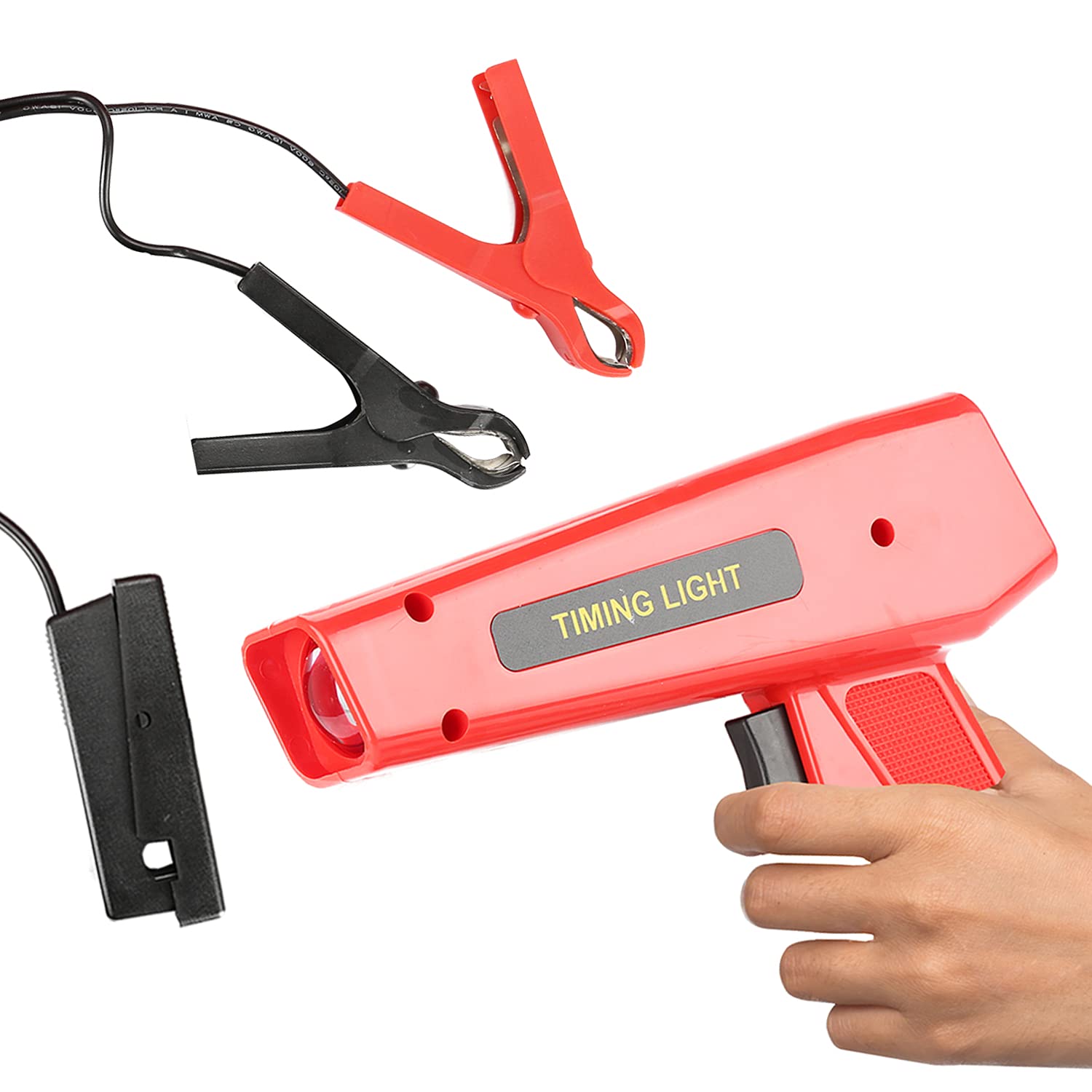 Pistola per luci di accensione, pistola stroboscopica, accensione 12 V, lampada di regolazione dell'accensione con morsetti a coccodrillo robusti, pistola per luce di accensione