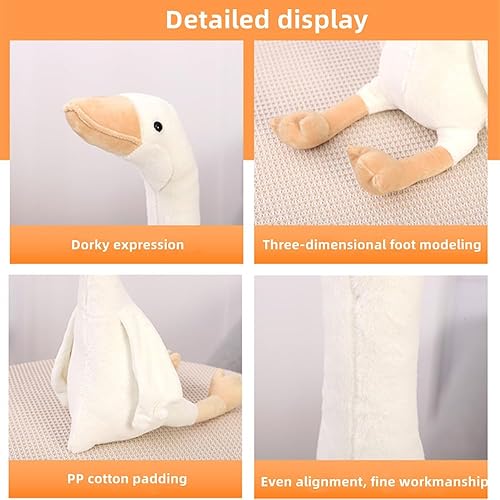 Miniatura 4 de XZJMY Peluche de ganso de 19.7 pulgadas, lindo juguete de peluche de pato para niños y amigos (S, blanco)