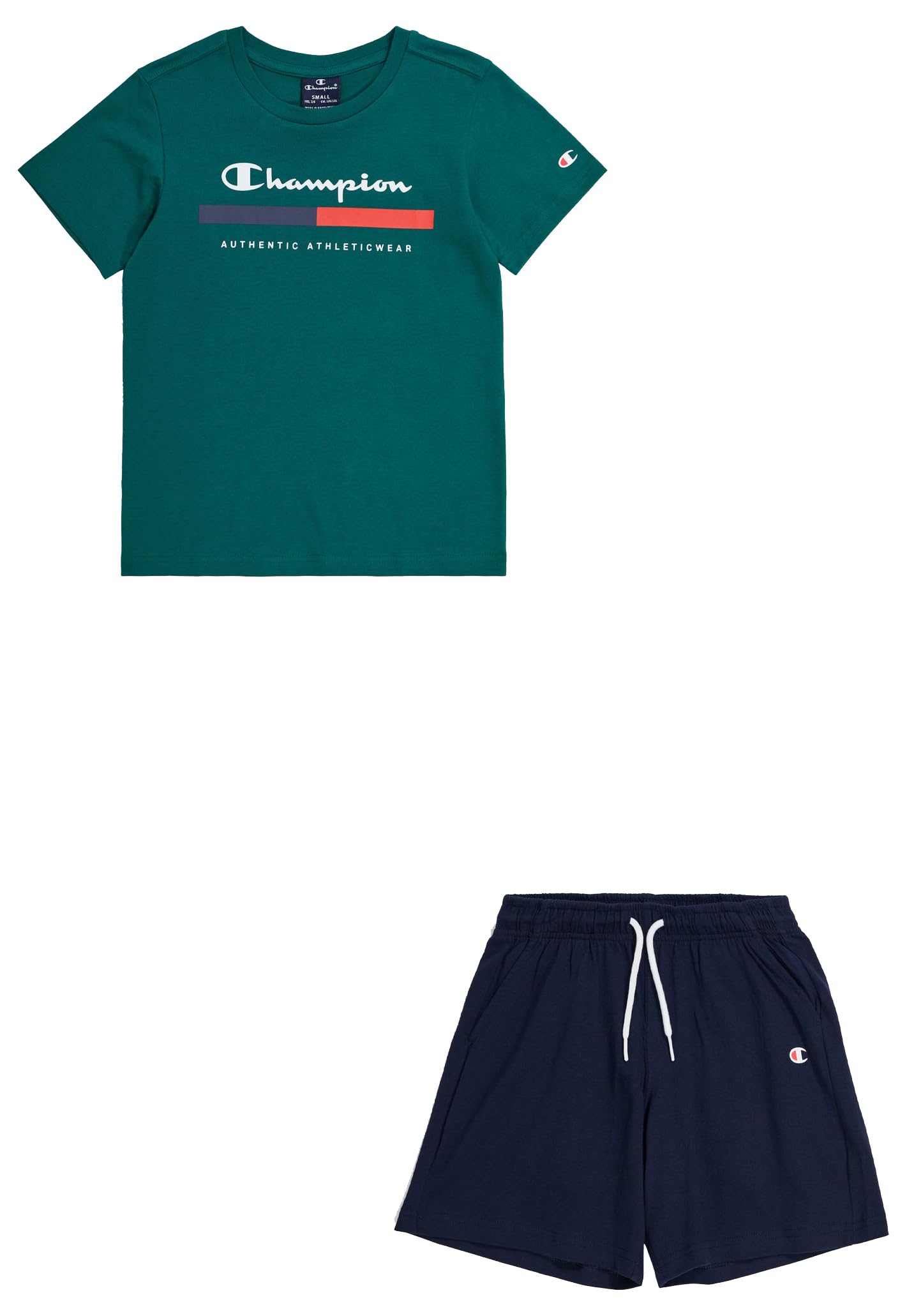 Champion Legacy Graphic Shop B-Authentic Athleticwear Crewneck-Camiseta Y Pantalones Cortos Completo para Niños