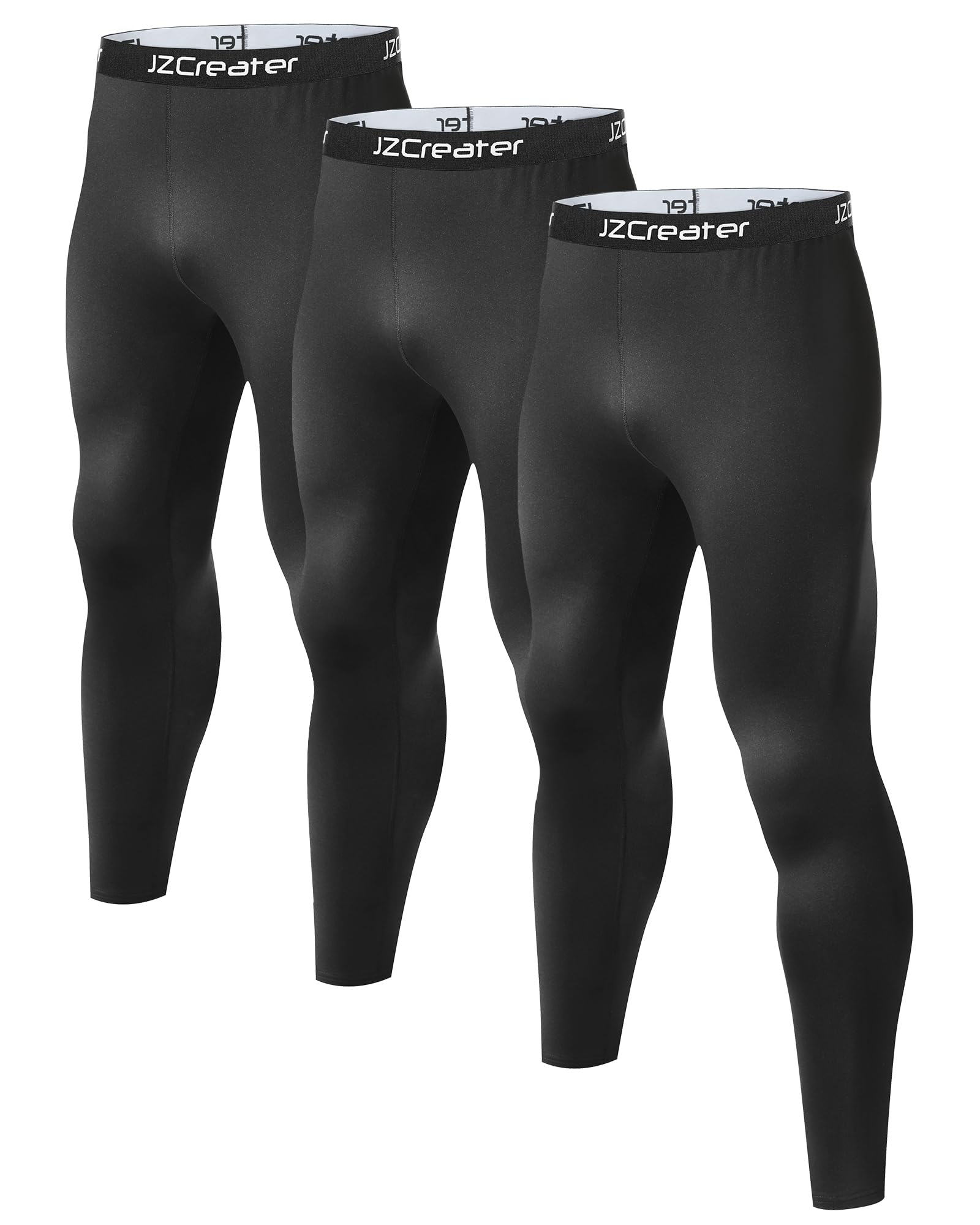 1 or 3 Pack Mens Long Johns Thermal Pants Fleece Lined Lightweight Base Layer Bottoms Compression Leggings Winter