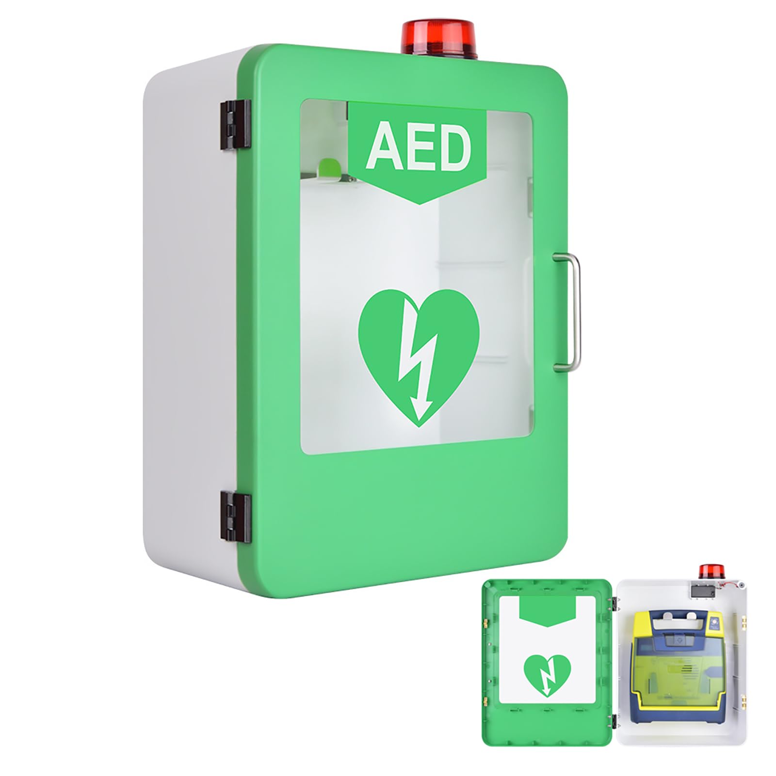 AED-Defibrillator-Aufbewahrungsschrank, Alarmierter AED-Schrank, Aufbewahrungsschrank für Erste-Hilfe-Kasten, 4 mm hochfestes ABS-Hauptmaterial, für Büro, Pflegeheim, Bus