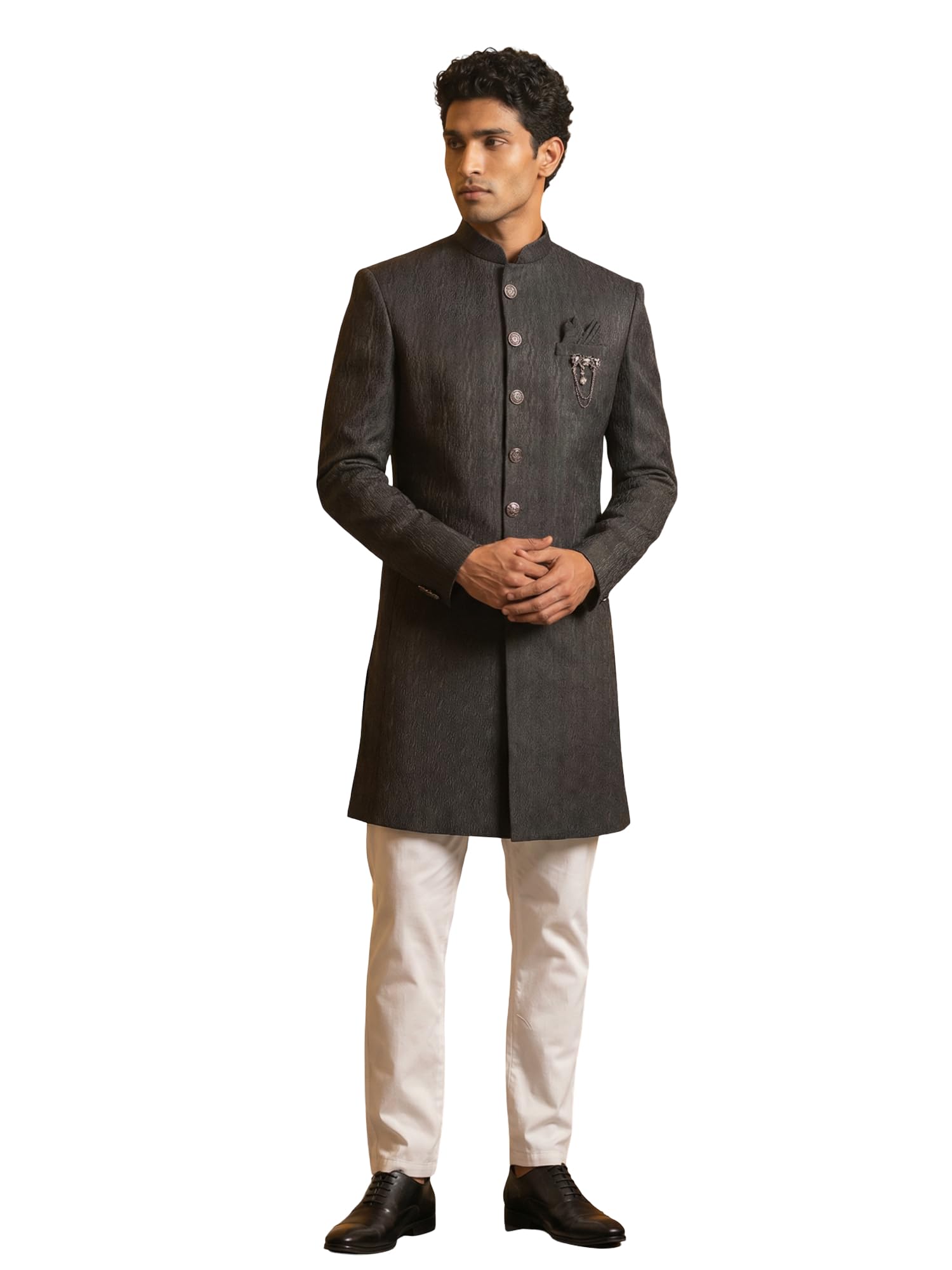 jompers Silk Blend Woven Indo-Western Set-picture-33