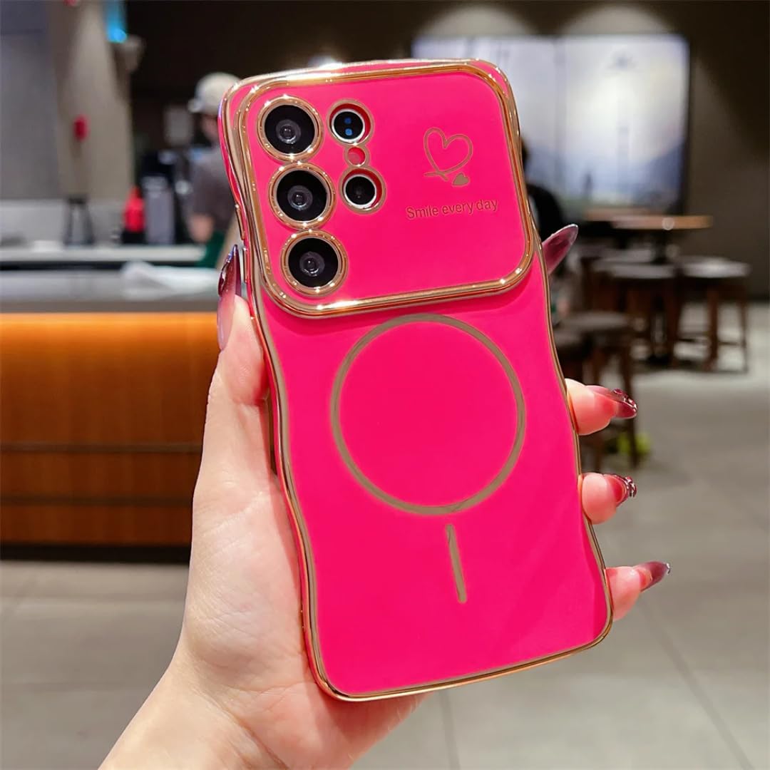 Funda Galaxy A16 ondulada rojo rosa compatible con carga inalámbrica Qi 7