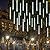 Dazzle Bright Christmas Lights Outdoor, 288LED Meteor Shower Rain Lights 12 Inch 8 Tubes, Waterproof Plug in Falling Icicle Lights Christmas Decorations for Xmas Tree Yard House Decor (White)