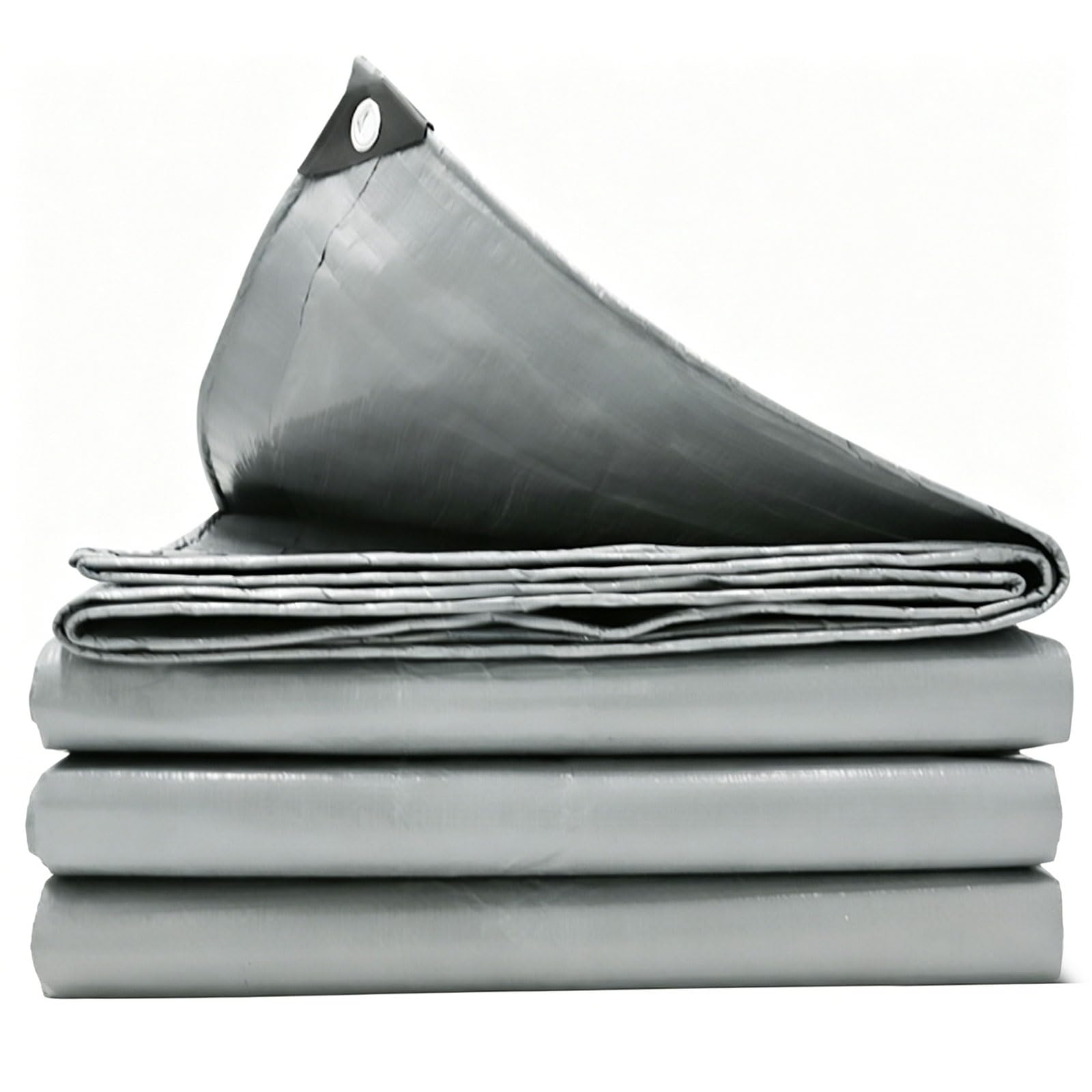 Tarpaulin Waterproof Heavy Duty 540 x 560 cm Weatherproof Snow Dust UV Builders Tarps Reinforced Eyelets, Tear Resistant for Garden Furniture Camping Camping, Silver