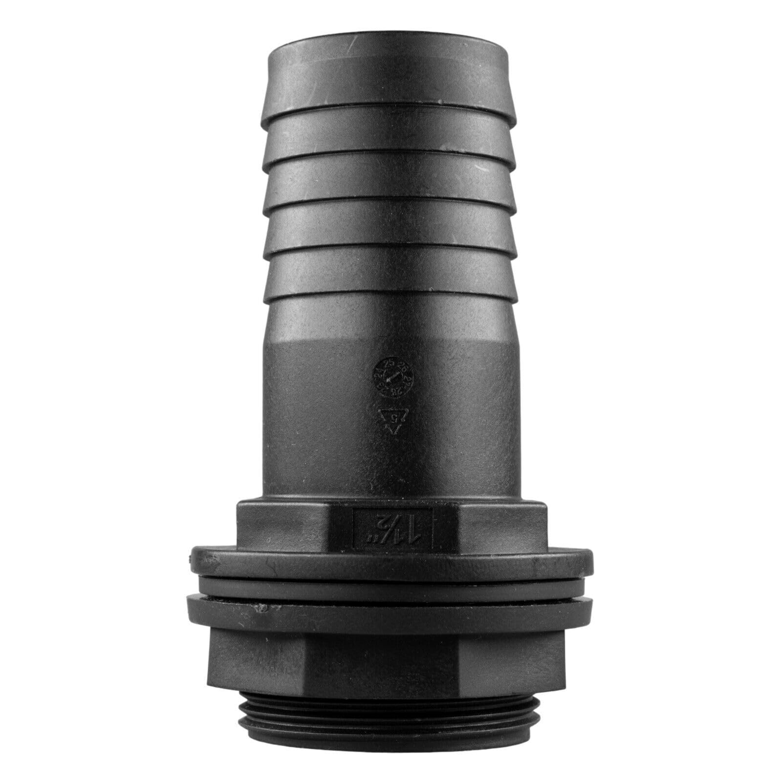 B2C Water Butt Connector Adapter Tank Fitting 1/2" - 2" Barb Straight Pipe Outlet – Durable, Leak-Proof Solution for Efficient Water Storage (Straight 1.5")
