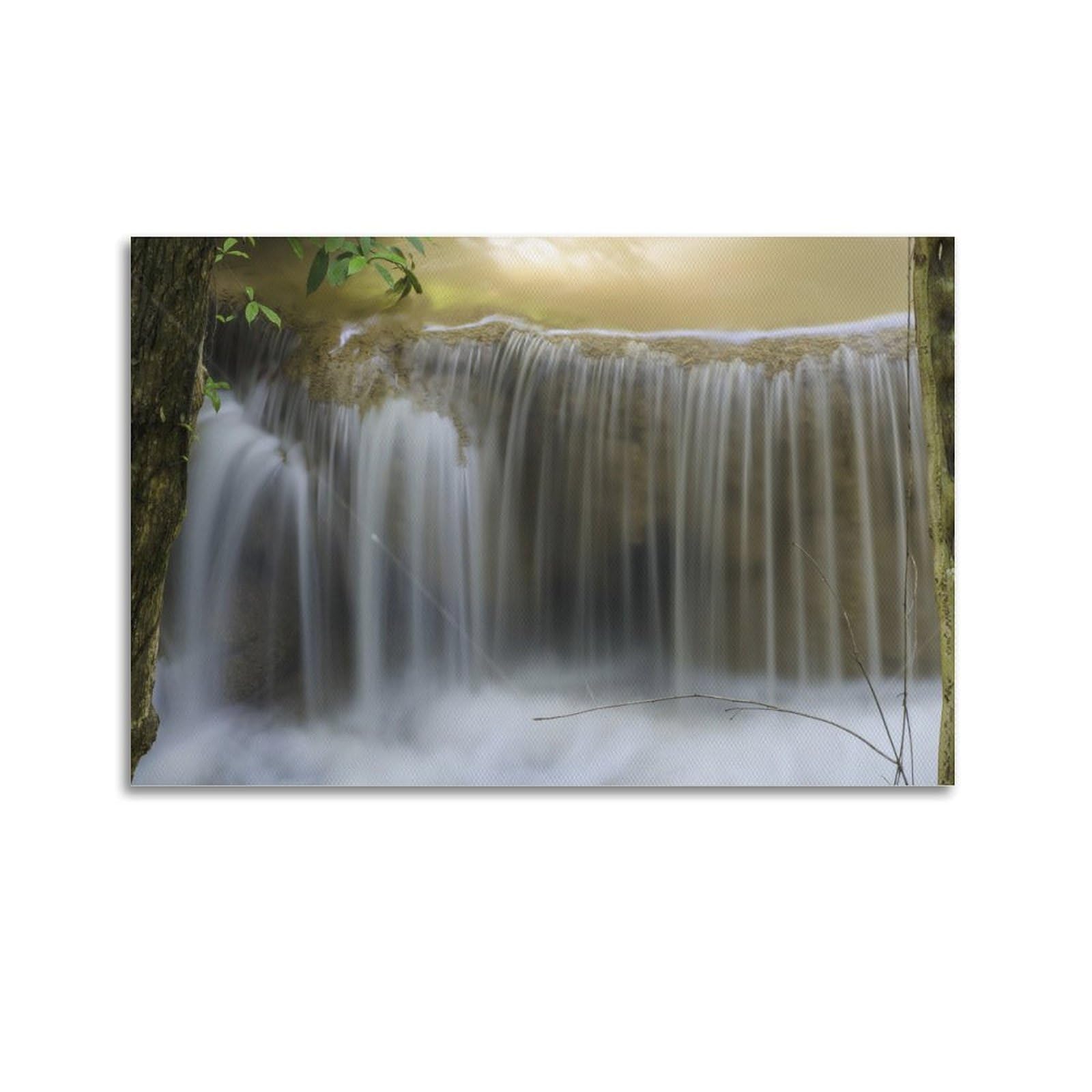 CPGLJD Landscape Art Poster Waterfall in Forest Poster Decorative Painting Canvas Wall Posters And Art Picture Print Modern Family Bedroom Decor Posters 20x30inch(50x75cm)