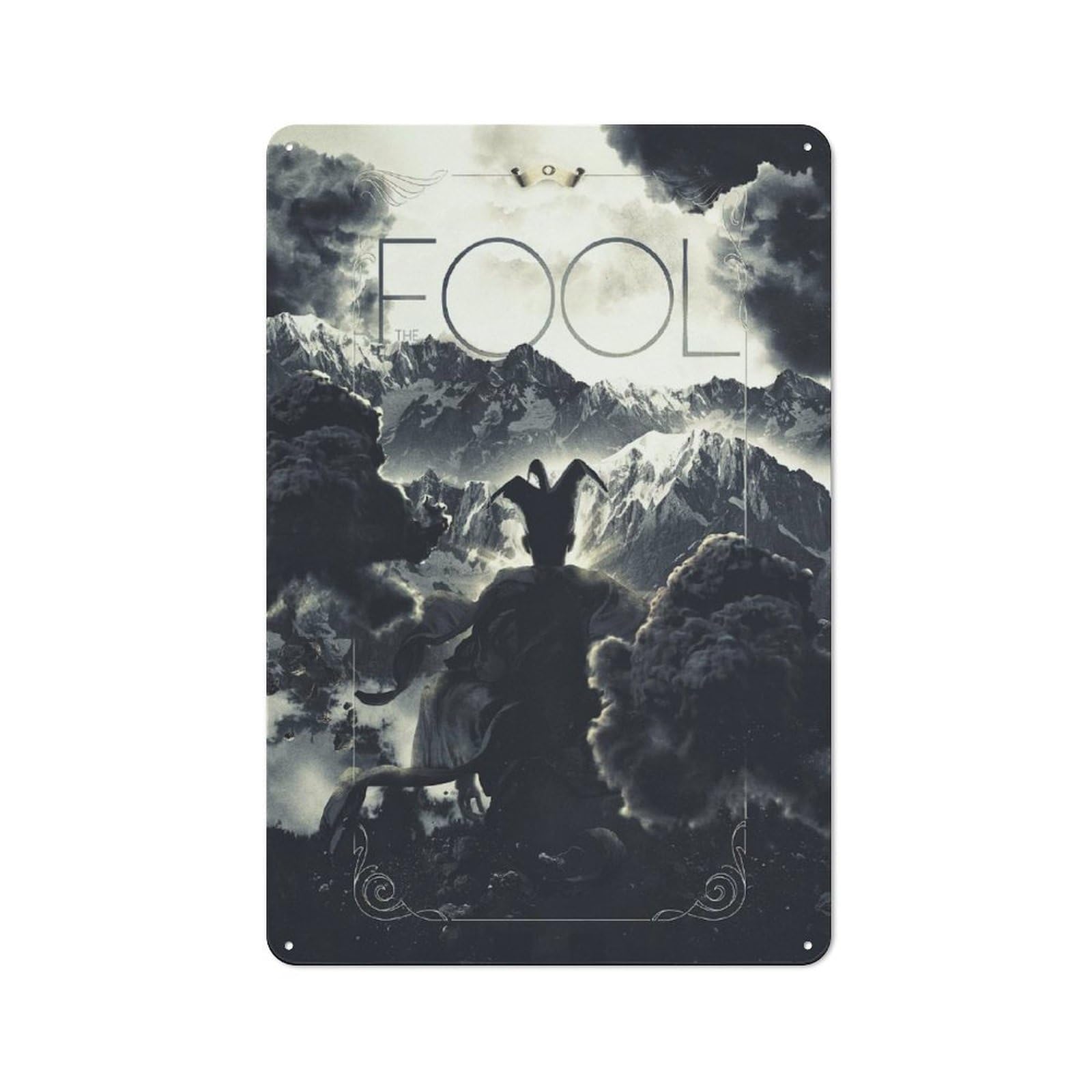 Vintage Tin Sign with The Fool Design 30x20cm, Nostalgic Nostalgic Wall Art for Living Room, Hallway, Kitchen Or Cafe