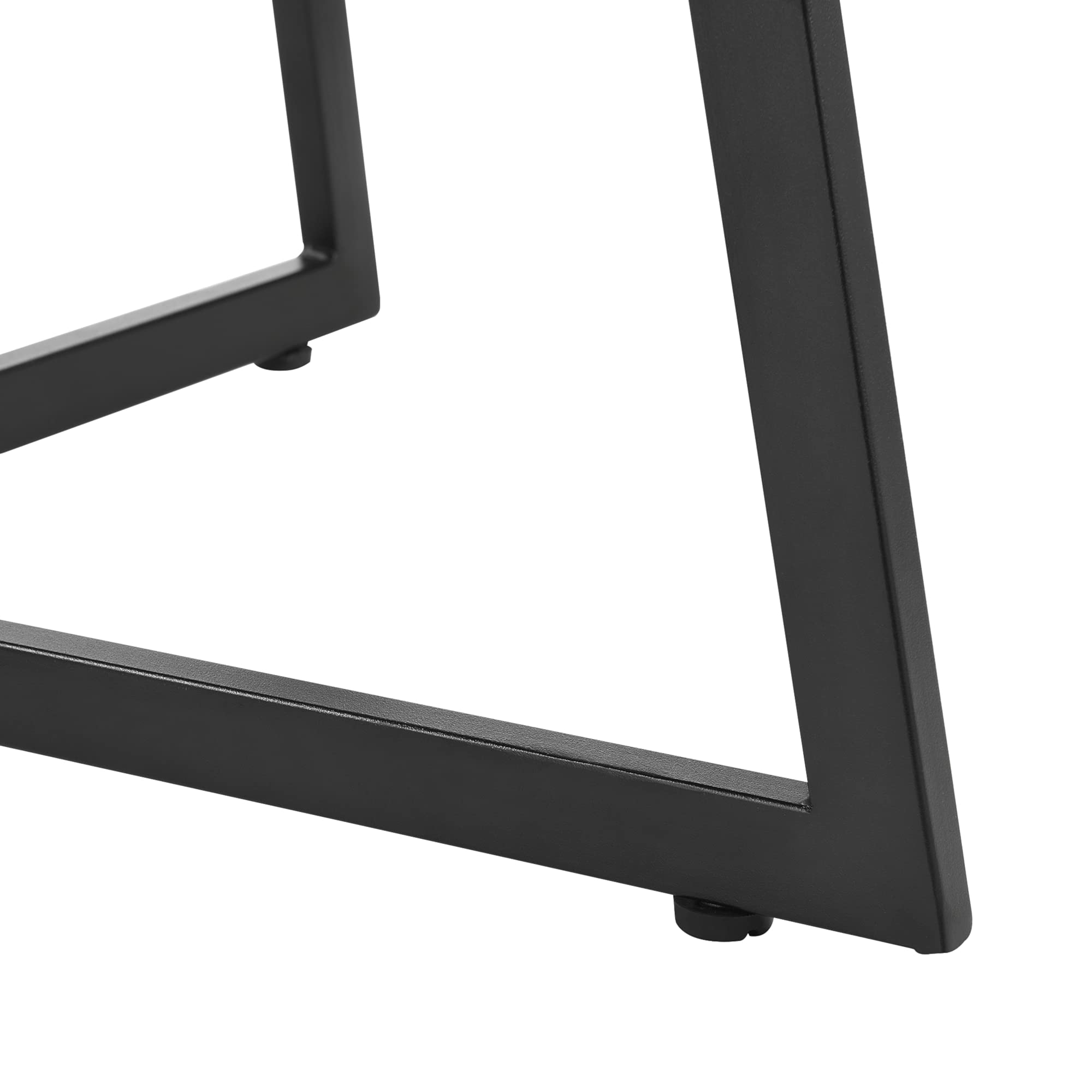 [en.casa] Tavolo da Pranzo con Piano Tondo in MDF (AxØ) 78 x 80 cm Gambe in Metallo a Forma di Croce - Color Legno Scuro