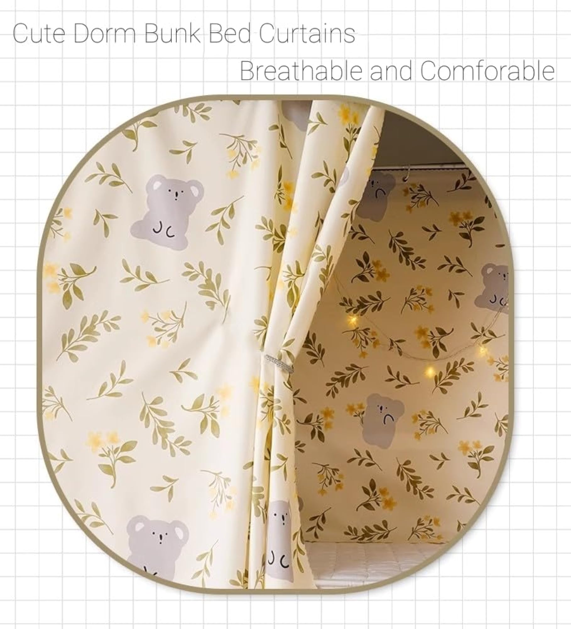 Dorm Bunk Bed Curtains Canopy, Privacy Blackout