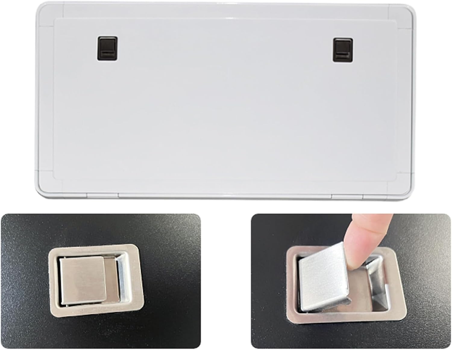 Wall-Mounted Foldable RV Picnic Table, Lockable Floating Table for Camper Van, Space-Saving White Large Design, Perfect for Trailers & Outdoor Use