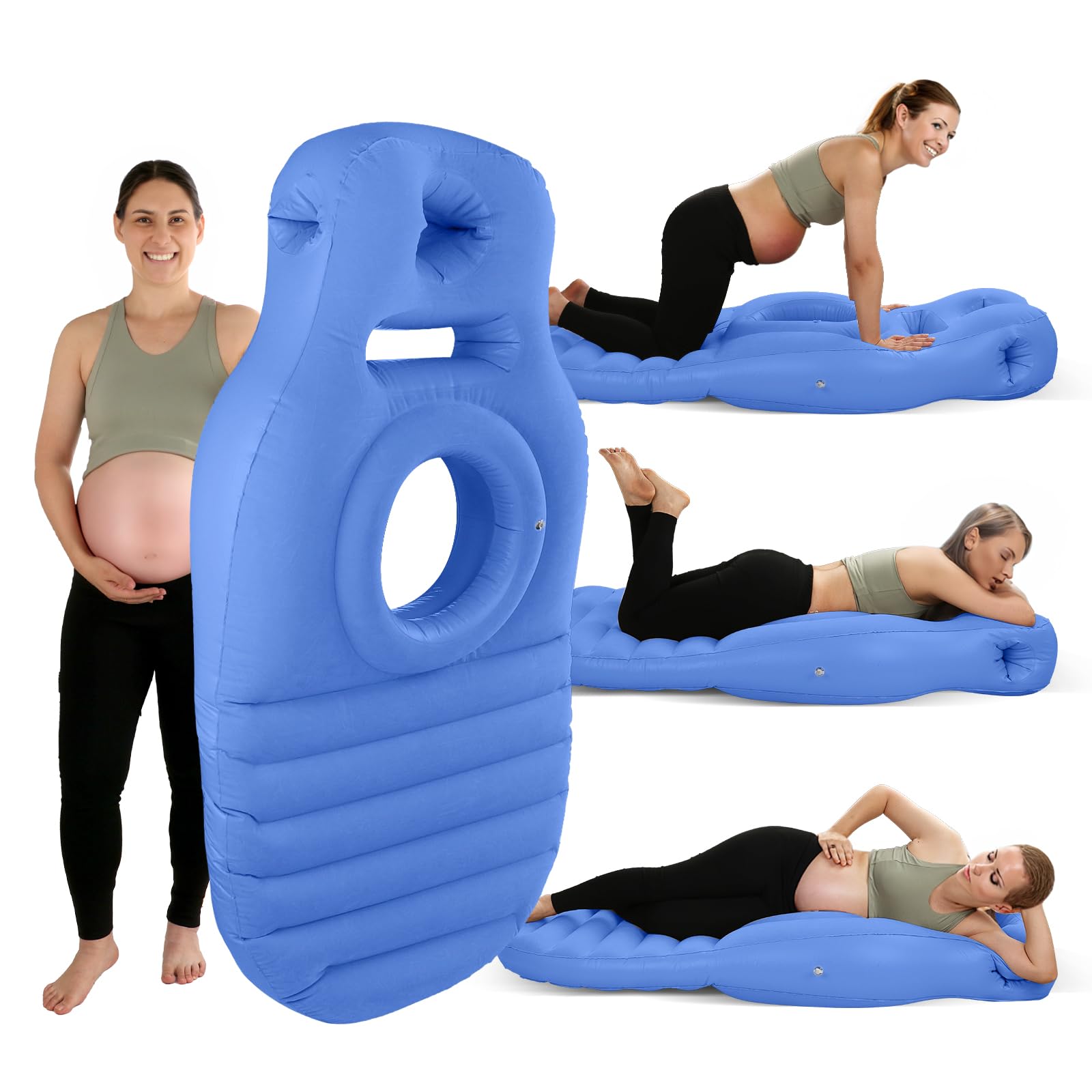 Toggloo Inflatable Pregnancy Pillow, Full Body Maternity Airbed/Float with Hole for Tummy, The Best Pregnancy Pillow for Sleeping Prone, Maternity