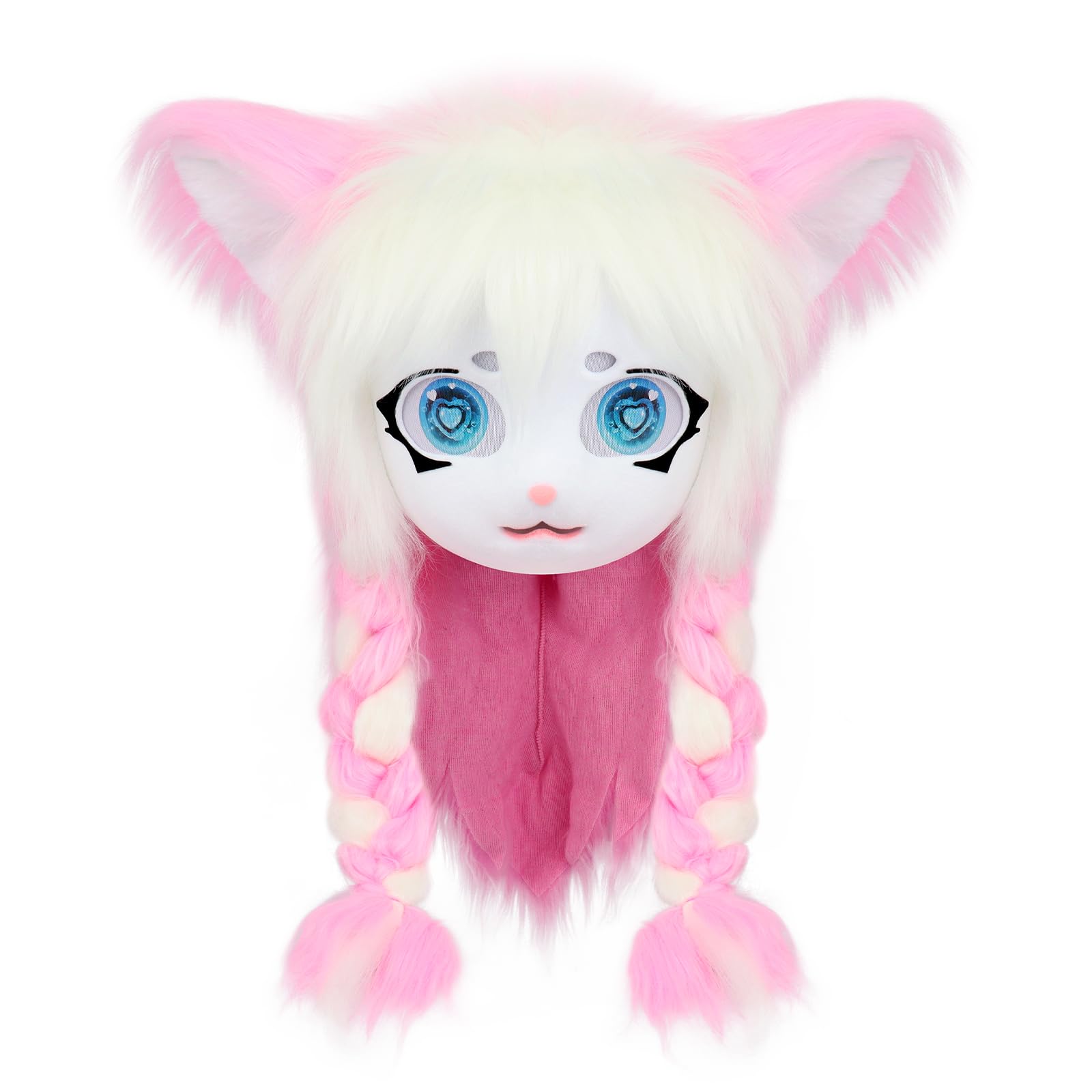 hbbhml Animal Cat Head Mask Fursuit Cute Plush Anime Masks for Halloween Masquerade Cosplay Costume Accessory โ image 1
