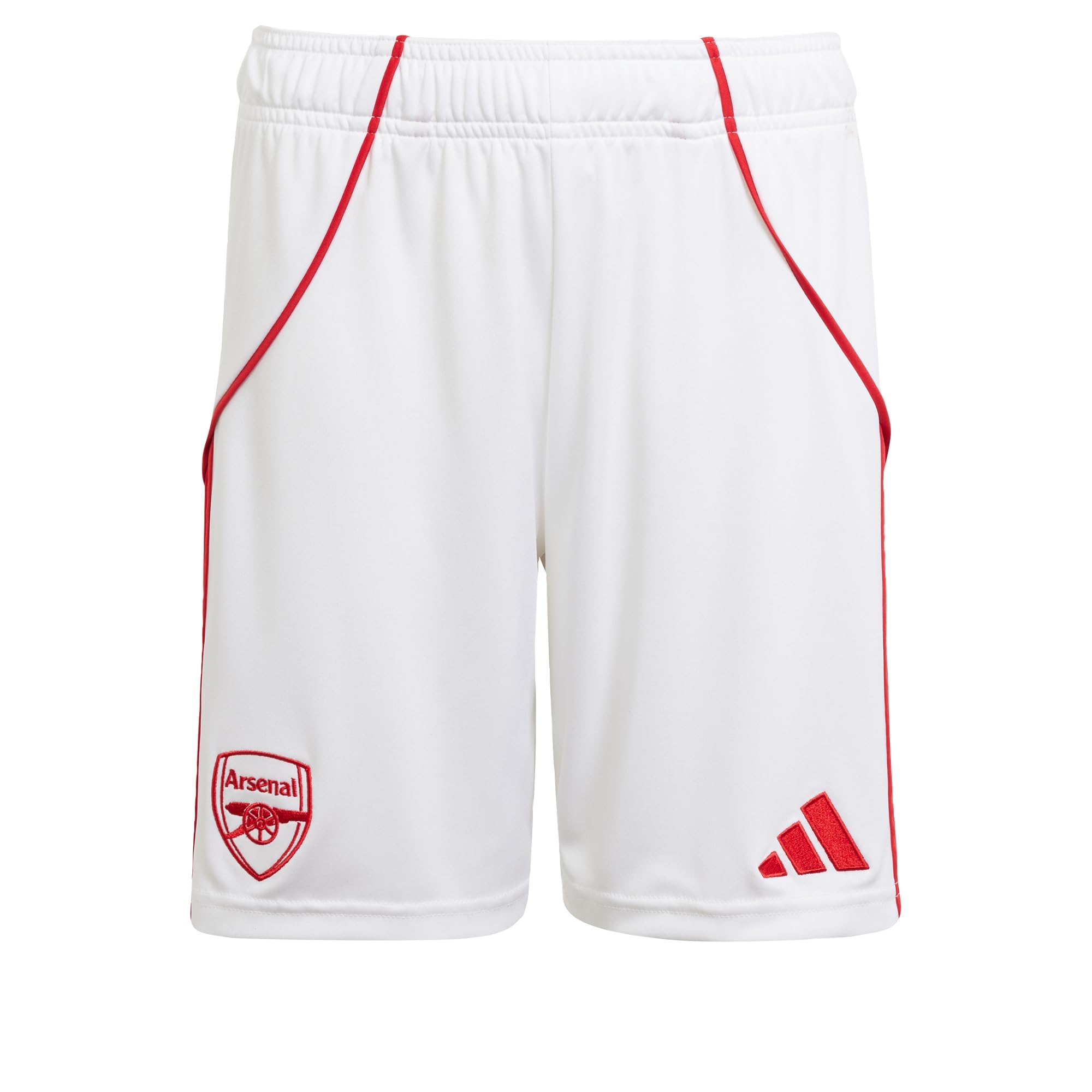 '25-'26 Arsenal Home Shorts (White) - Kids Polyester Made By: Adidas Unisex Kids White 22 Waist