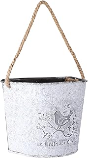 Cabilock 2Pcs Balde de Flores de Ferro Fixado Na Parede Pendurado Plantador Da Flor Metade Rodada Planta Suculenta Vaso Home Da Parede Do Jardim Flor Da Erva Recipiente Plantador