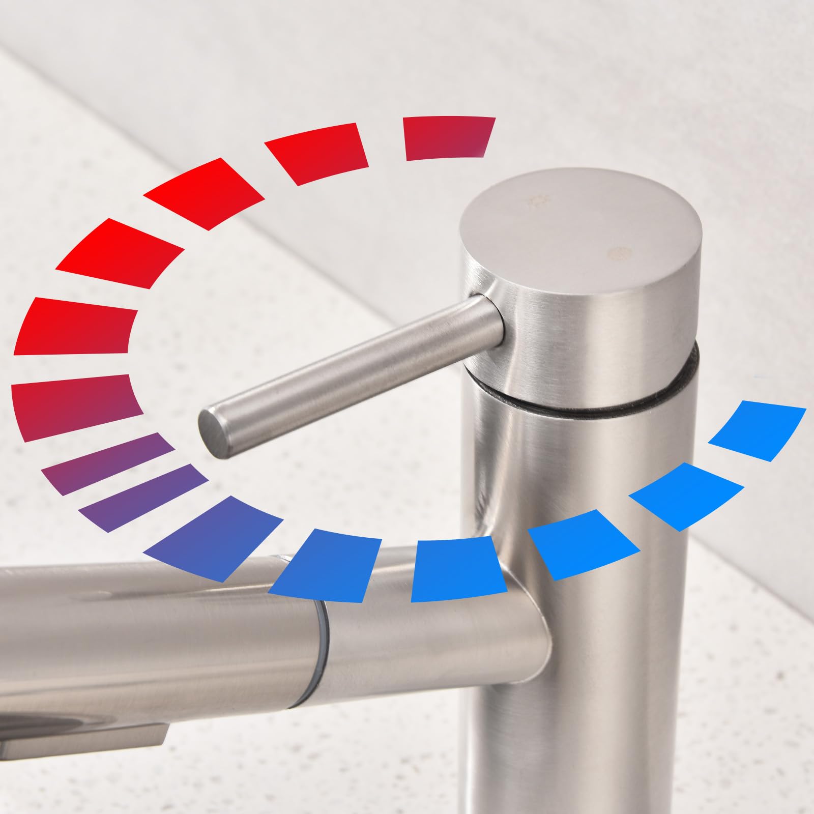 HOMELODY Wasserhahn Küche/Bad Gebürsteter Oberfläche Ausziehbar | Küchenarmatur mit Brause Zwei Wasserstrahlarten, Armatur Küche Einhebel Spültischarmatur Mischbatterie Küche