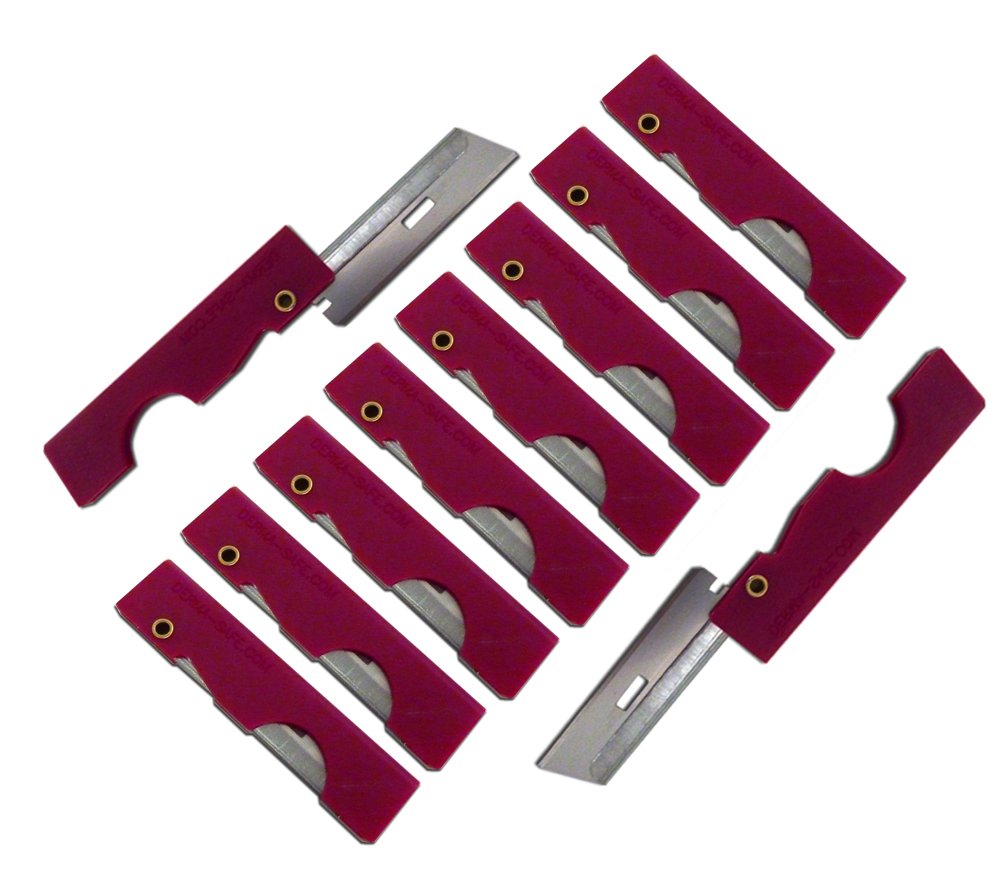 Folding Utility Razor (10-Pack) for Survival & First Aid Kits (Red)