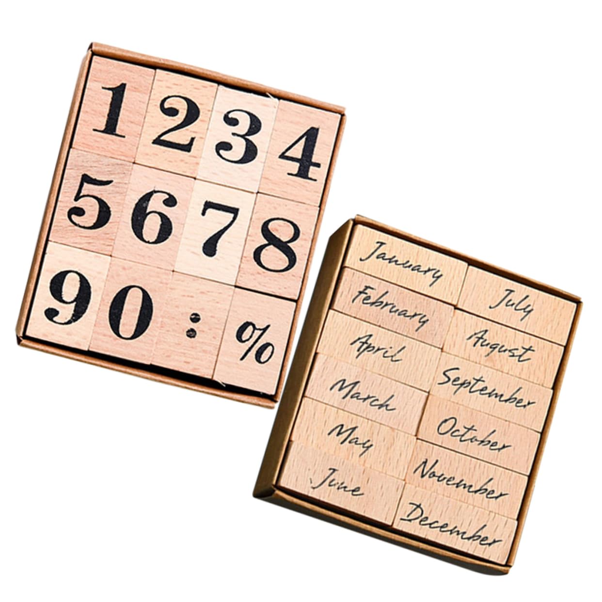 HOMSFOU 96stücke Teiliges Holzstempel Für Monate Und Kreative Stempel Für Scrapbooking Journaling Und Geschenkanhänger Tragbar Und Vielseitig Für Bastelprojekte