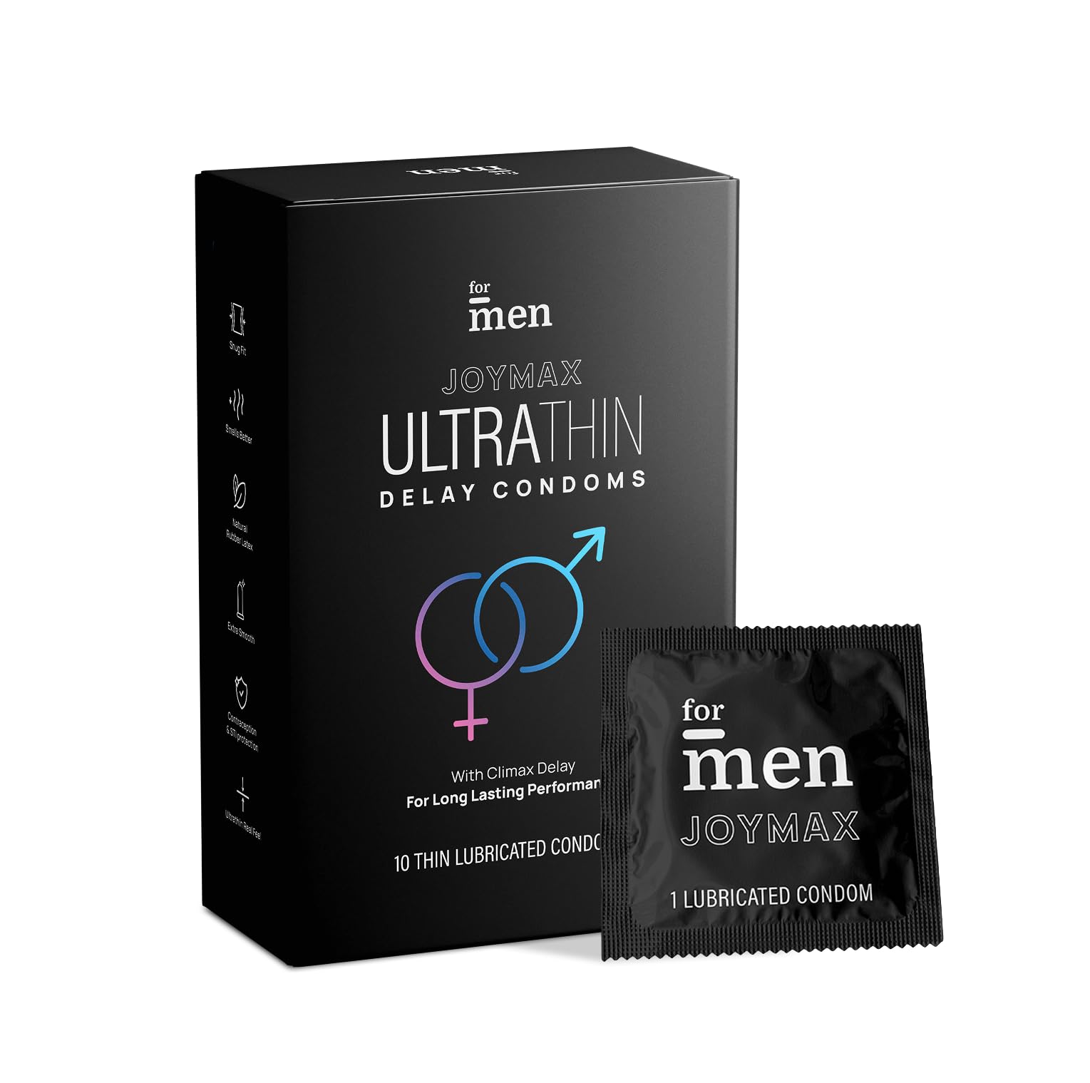 ForMen JOYMAX Ultra Thin Delay Condoms for men - 10 Count | Super Thin with Lubricant | Electronically Durability | with Disposal Pouches-picture-31