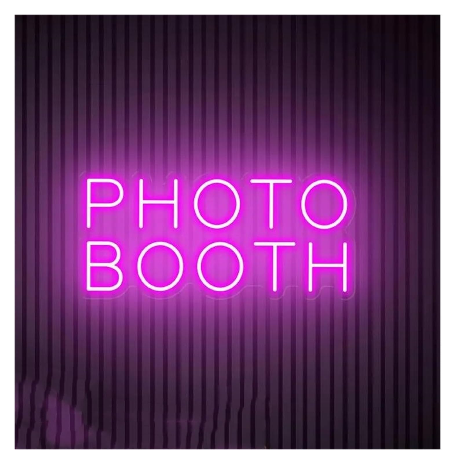 LEMST Signs Lamp Photo Booth Neon Sign, Photo Studio Business Sign 40x19cm(Purple)
